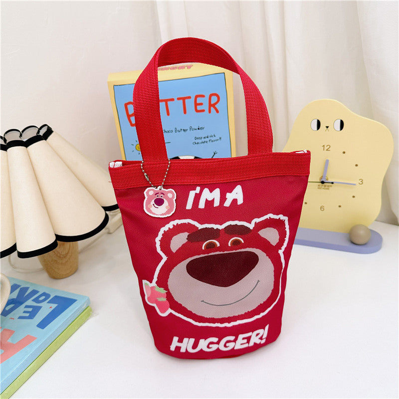 Children's Anime Bucket Portable Canvas Korean Style Children's Shoulder Bags