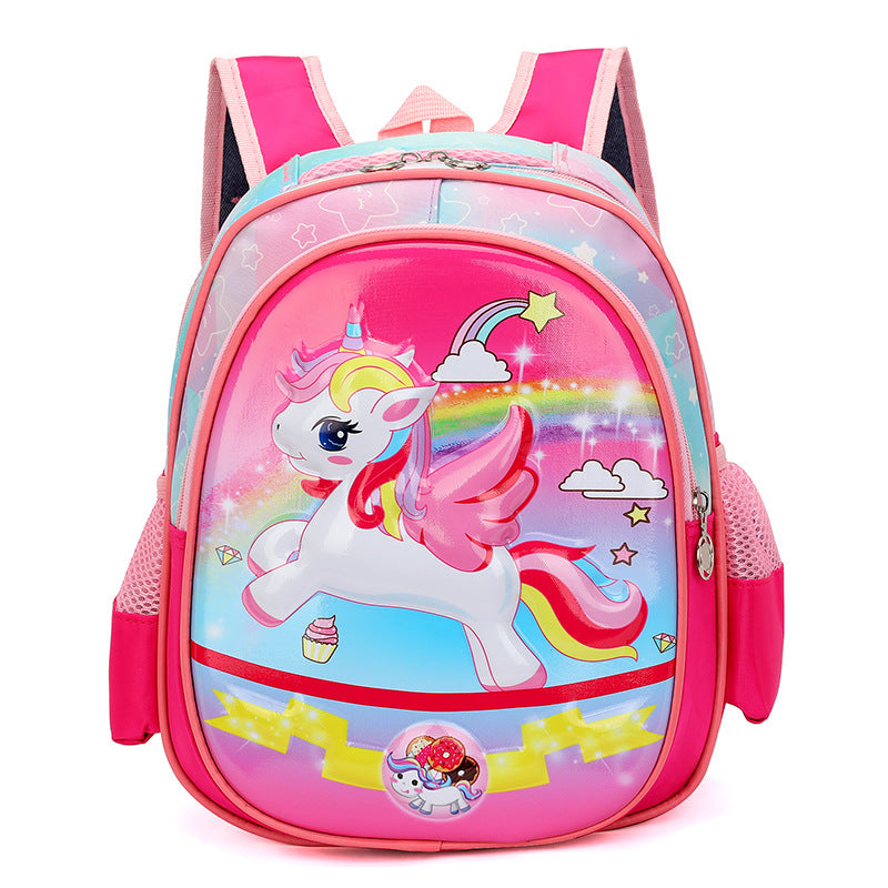 Hard Large Capacity Boys Unicorn Cartoon Elementary School Students' Schoolbags