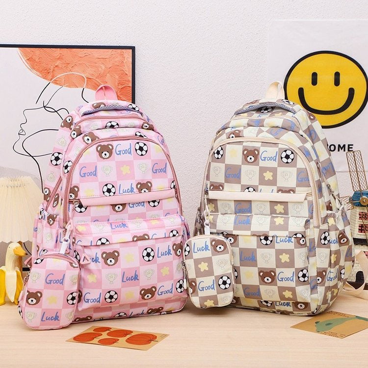 Capacity Cute Printed Bear High Primary Middle School Students' Schoolbags