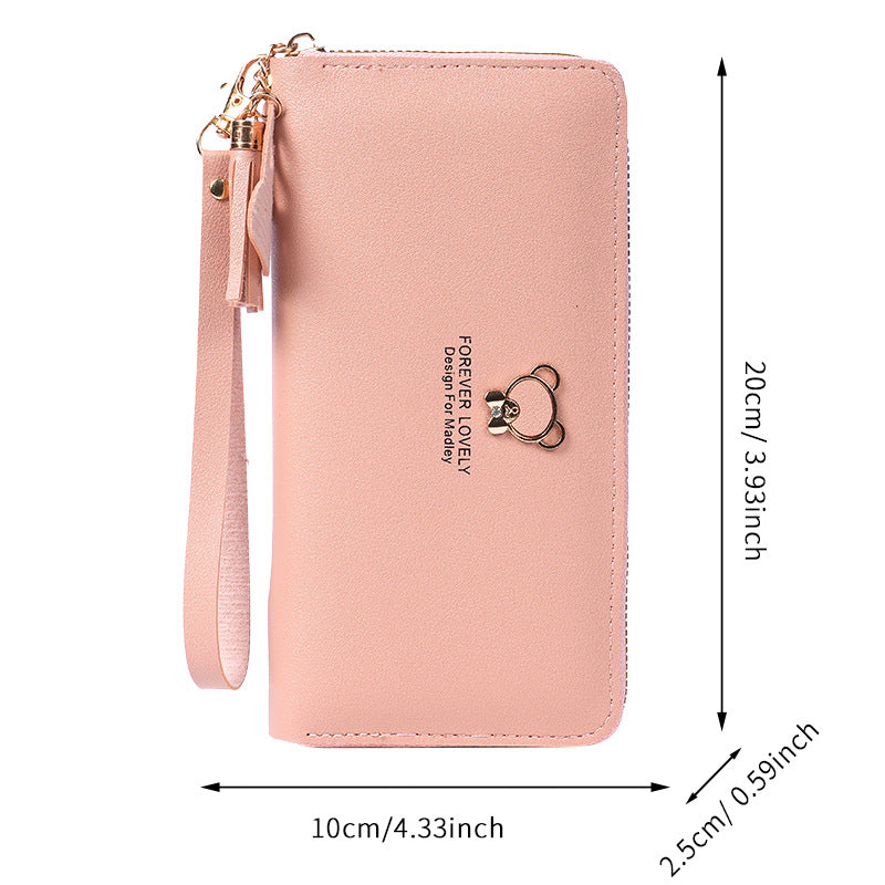 Long Bear Tassel Fashion Clutch Multifunctional Ladies Wallets