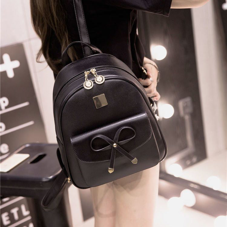 Women's Leather Tactile Feel Korean Fashion Large Backpacks