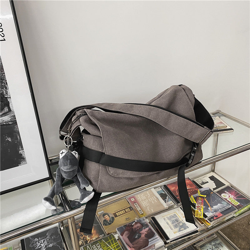 Men's Canvas Large Capacity Simple Book Boys Men's Shoulder Bags