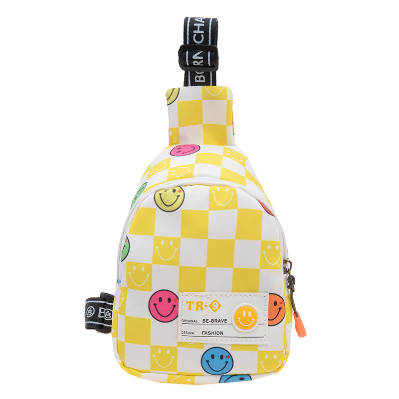 Children's Fashion Boys Small Chessboard Lattice Lightweight Children's Waist Packs