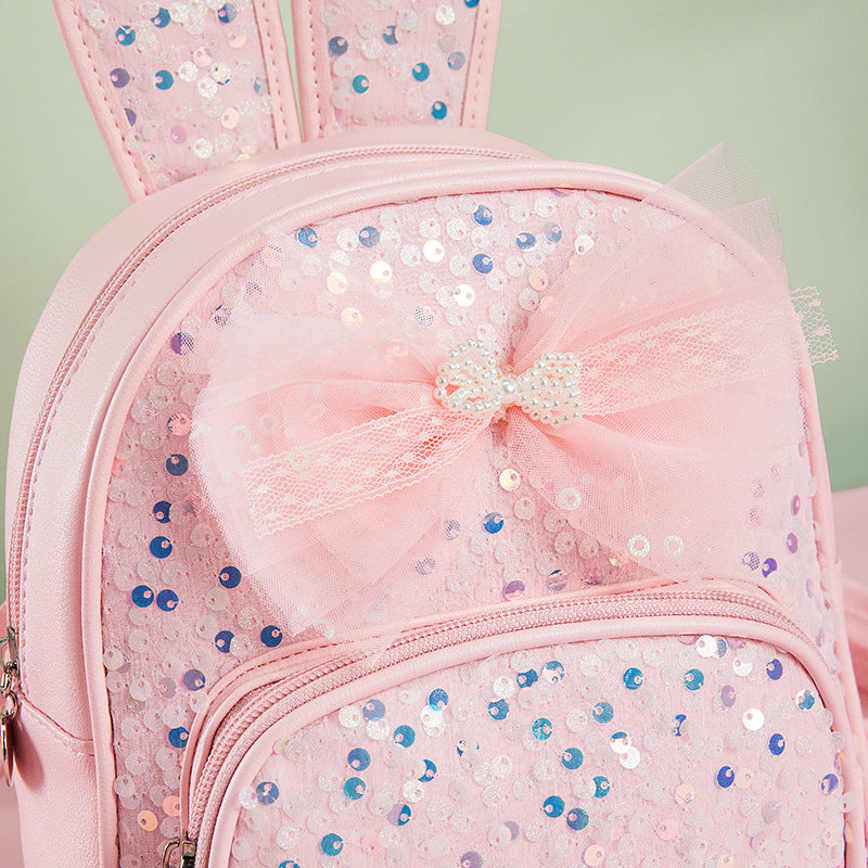 Children's Trendy Fashionable Sequins Small Cute Bow Children's Backpacks