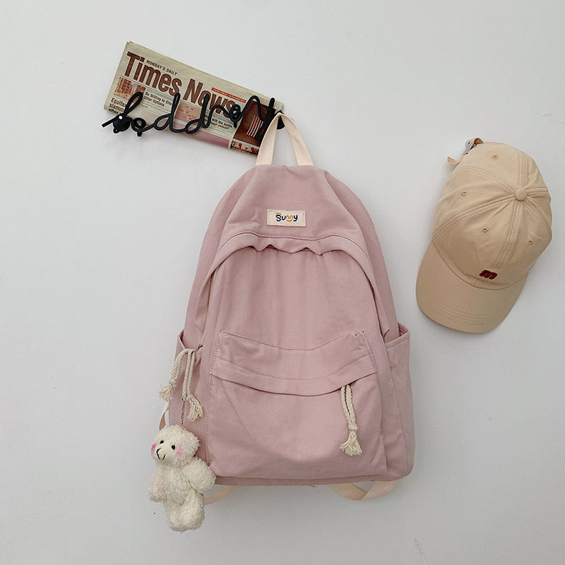 Style Fresh Campus Simple Canvas Female Backpacks