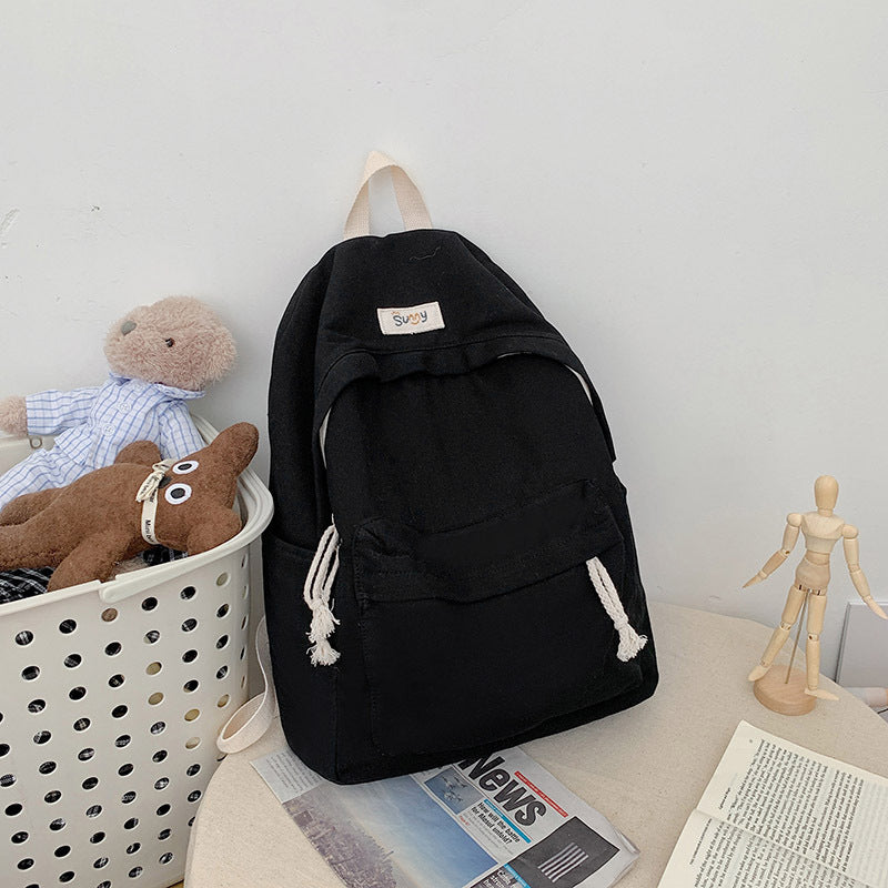 Style Fresh Campus Simple Canvas Female Backpacks