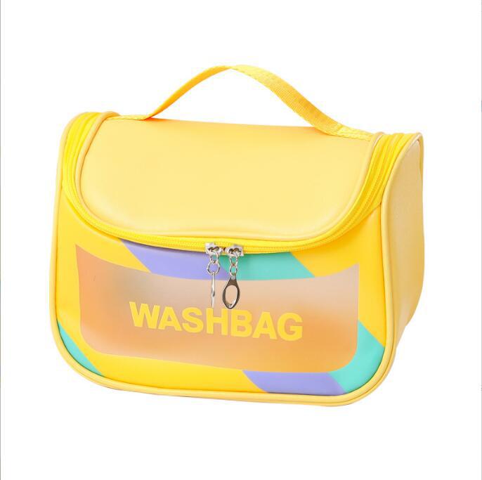 Large Capacity Portable Leather Waterproof Transparent Makeup Cosmetic Bags