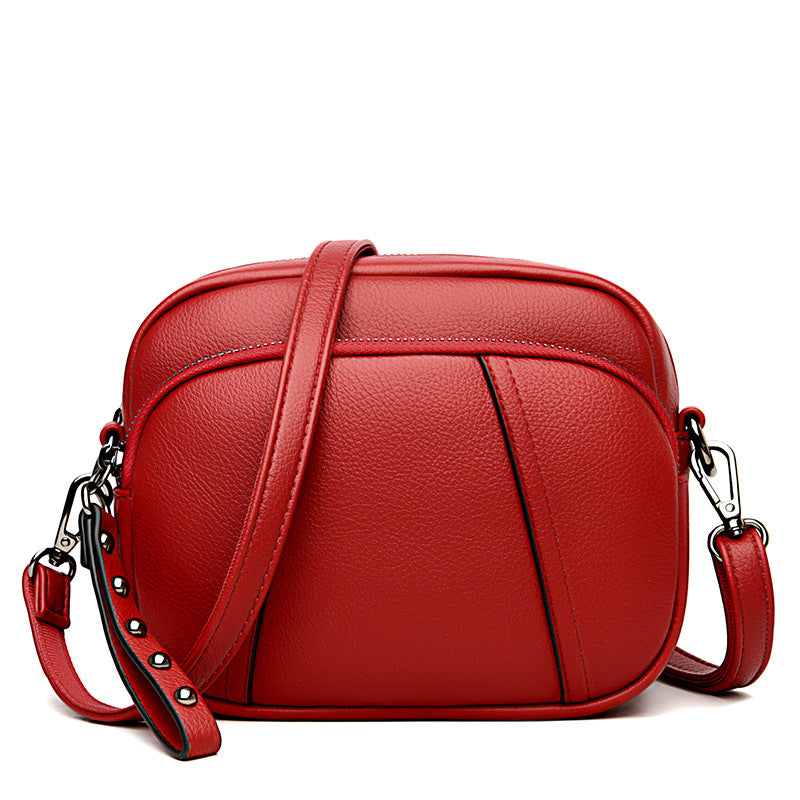 Women's Mobile Rivet Small Square With Zip Simple Crossbody Bags