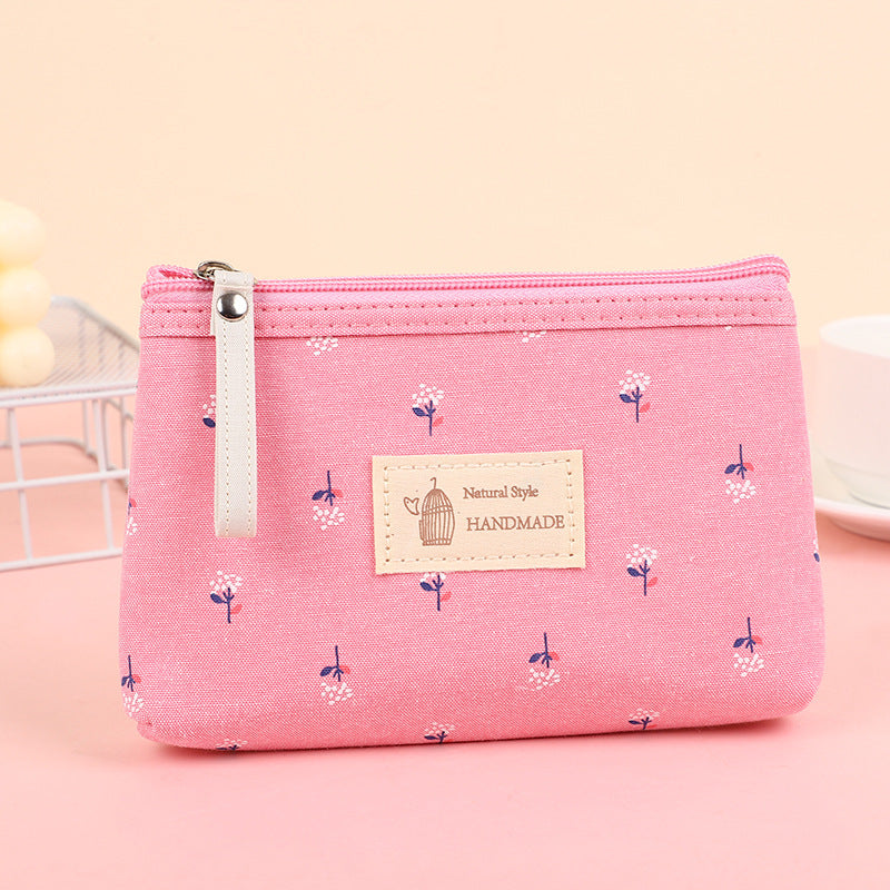 Women's Waterproof Canvas Printing Portable Small Size Cosmetic Bags