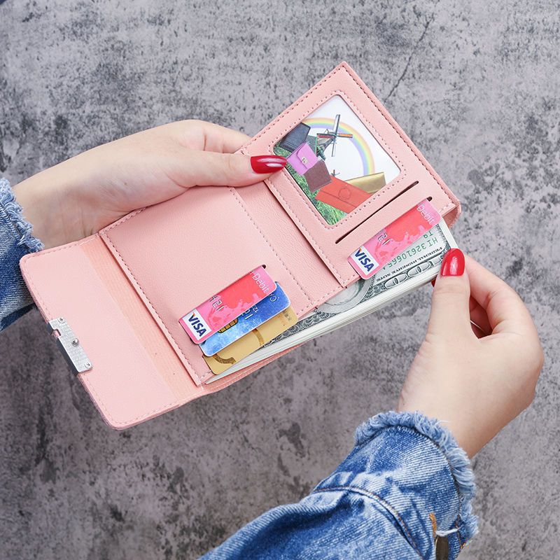 Women's Short Folding Minimalist Cute Integrated Ladies Wallets