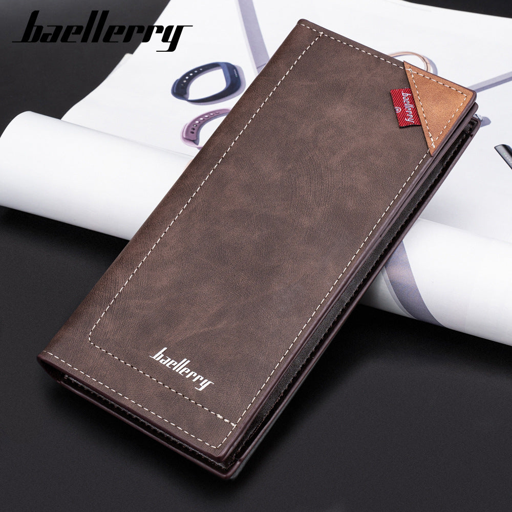 Men's Long Business Multiple Slots Two-fold Zipper Men's Wallets