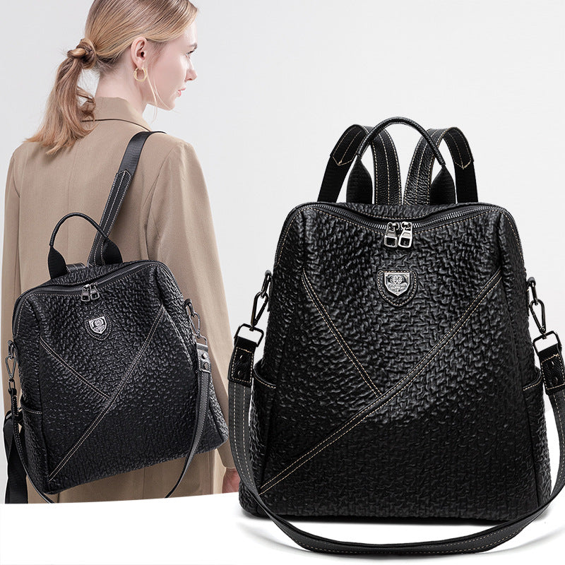 Women's Leather High Sense Trendy Wild Large Backpacks