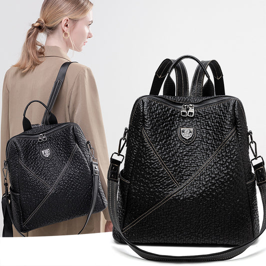 Women's Leather High Sense Trendy Wild Large Backpacks