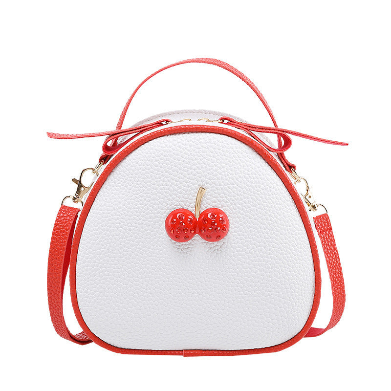 Women's Style Lychee Pattern Contrast Color Cherry Phone Bags