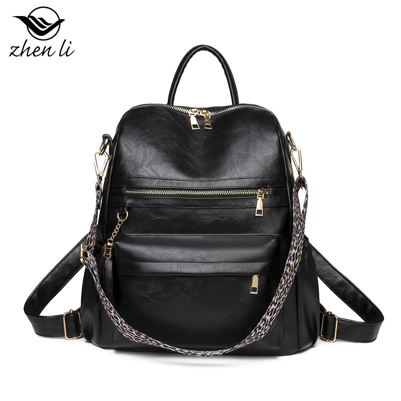 Women's Large Capacity Trendy Retro Soft Leather Backpacks