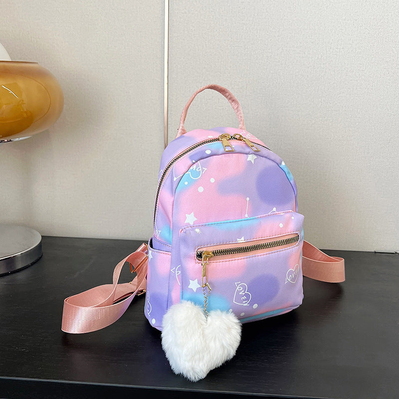 Trendy Texture Peach Heart Simple Personality Large Capacity Korean Backpacks