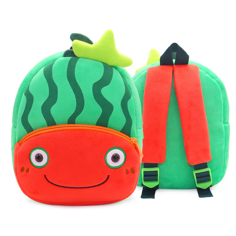 Children's Fruit Cartoon Plush Watermelon Avocado Toddler Children's Backpacks