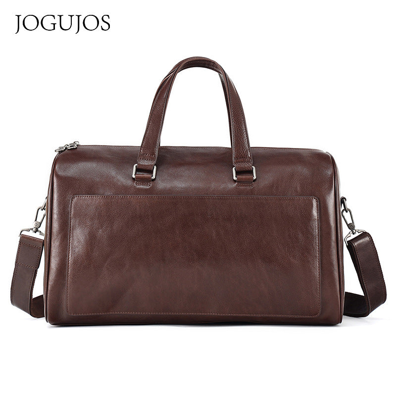 Men's Fashion Large Capacity Genuine Leather Portable Travel Bags