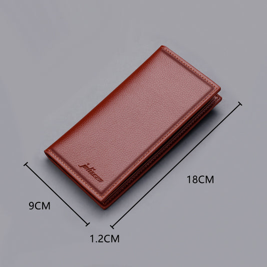 Men's Long Multiple Slots Soft Leather Lychee Men's Wallets