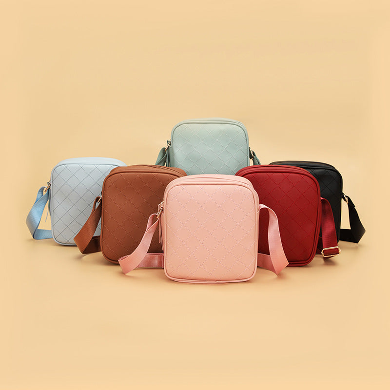 Women's Solid Color Simple Summer Small Square Phone Bags