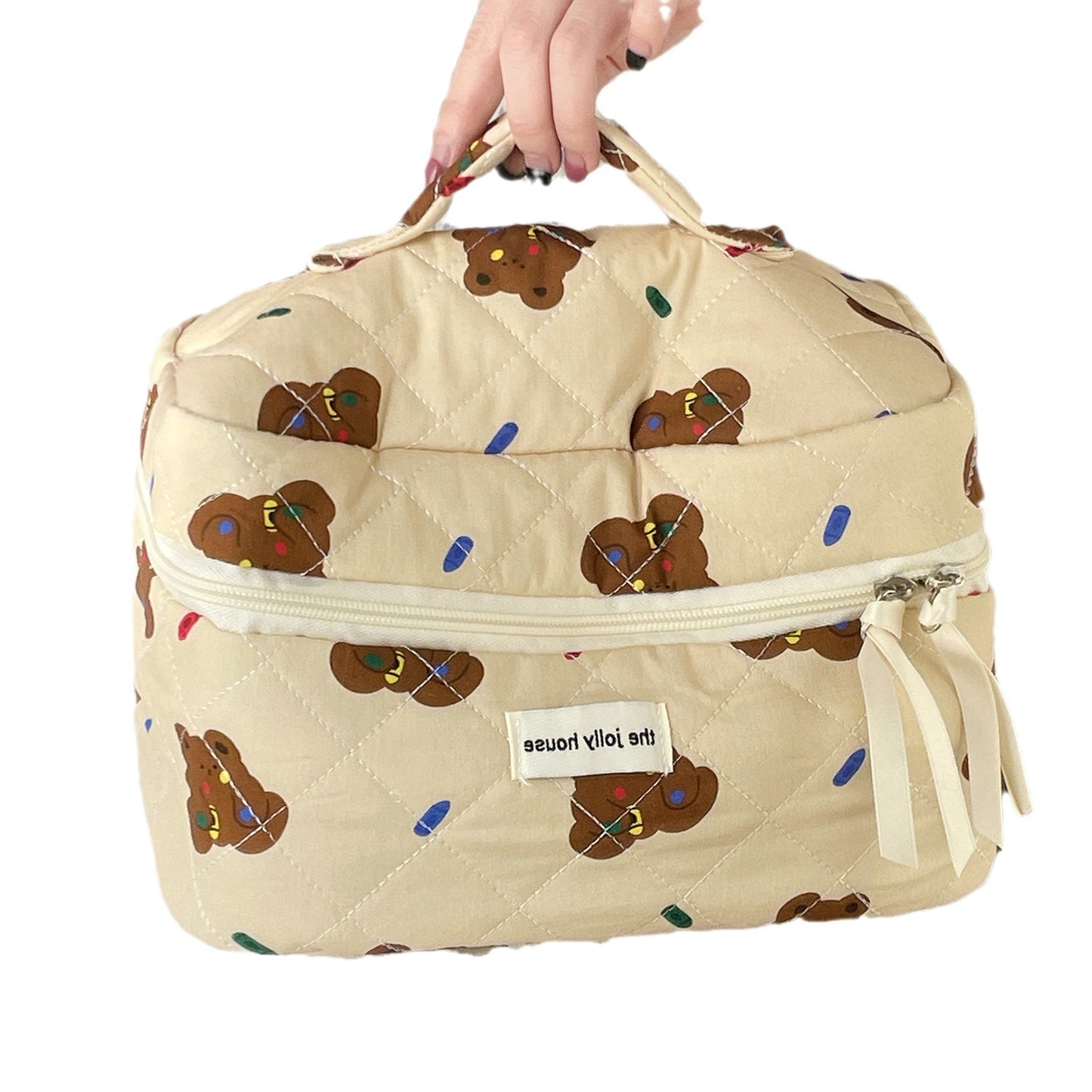 Soft Candy Small Brown Bear Cute Large Capacity Wash Cosmetic Bags