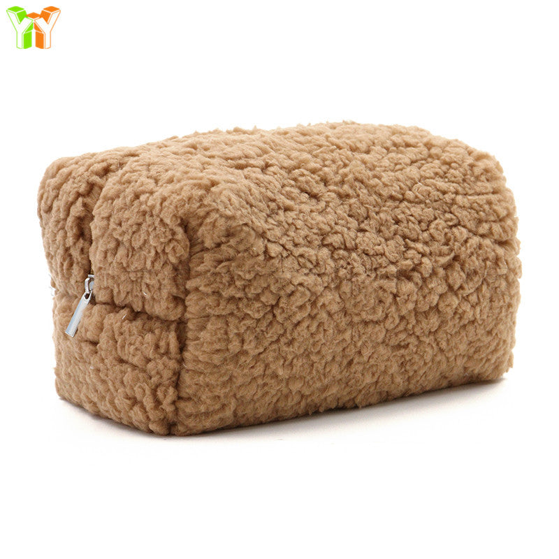 Towel Zipper Plush Cosmetics Storage Cute Cosmetic Bags