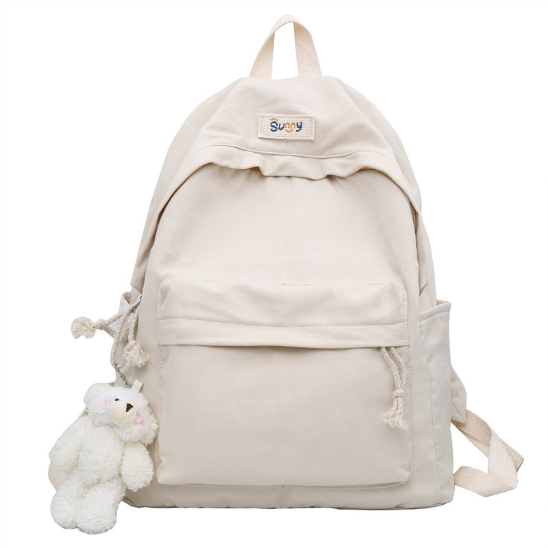 Style Fresh Campus Simple Canvas Female Backpacks