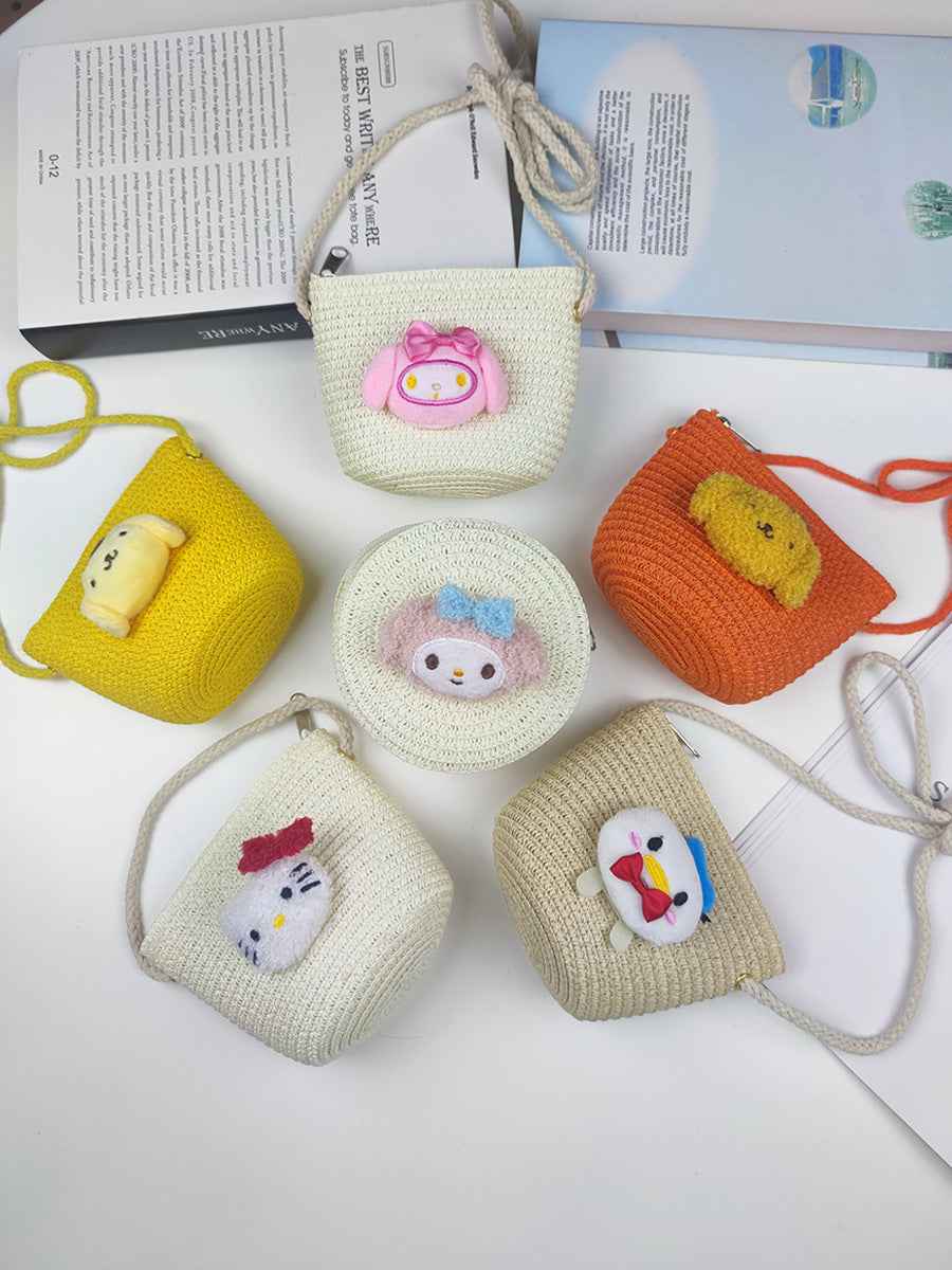 Children's Straw Small Change Shell Cartoon Cute Coin Purses