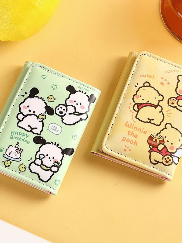 Short Female Cute Thin Heart Cartoon Coin Purses