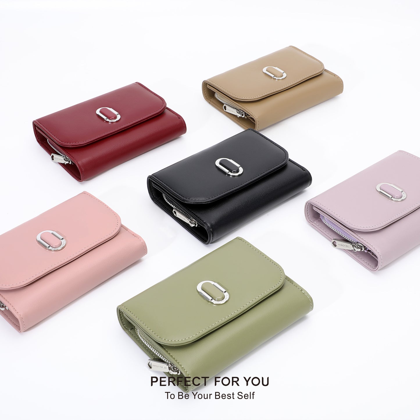 Women's Elegant Stylish Zipper Solid Color Ladies Wallets