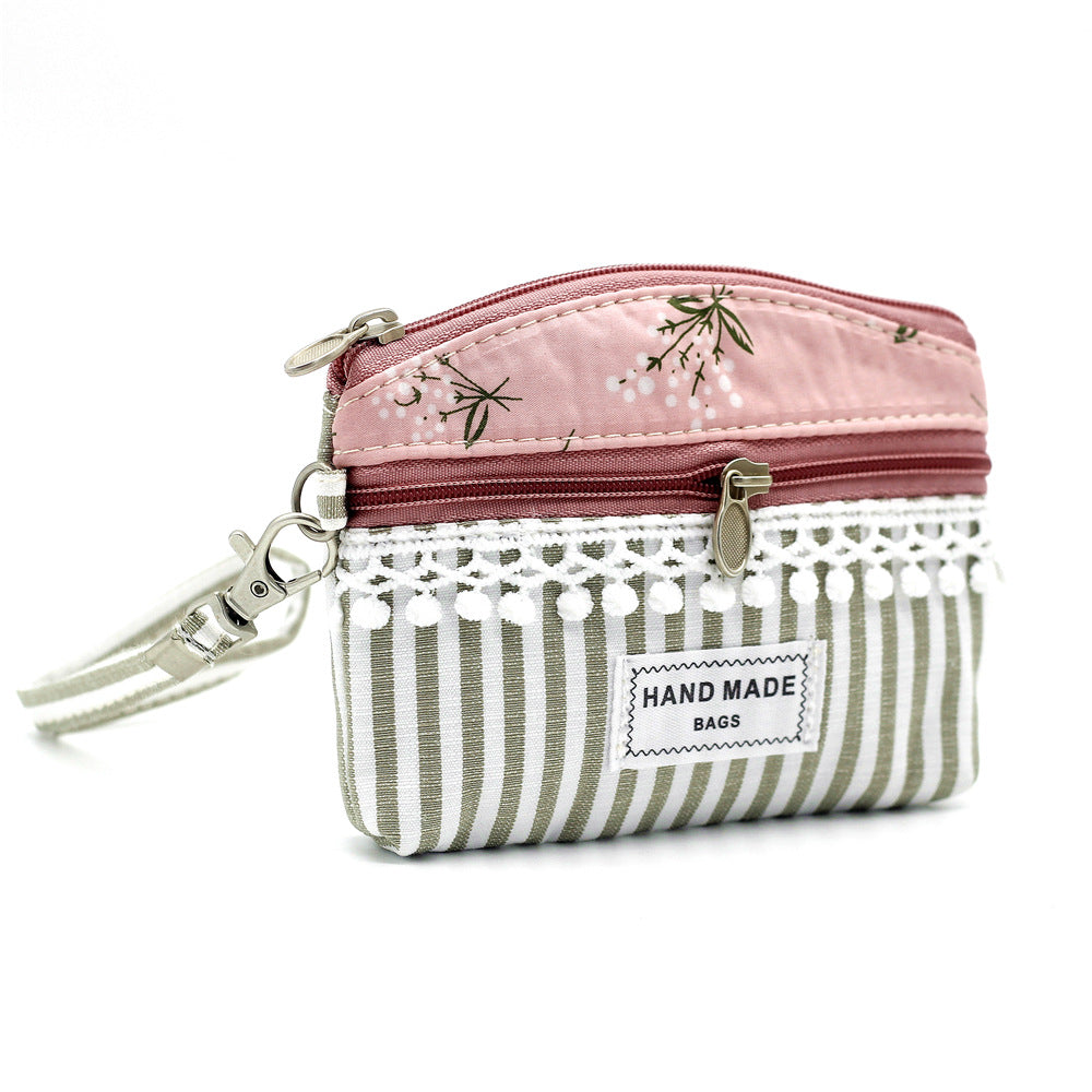 Women's Shopkeeper Dandelion Double Pull Hand Carrying Fabric Coin Purses