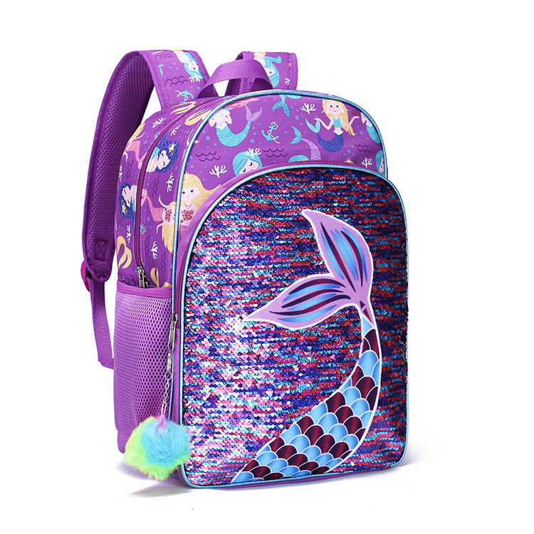 Pretty Charming Graceful Mermaid Three-piece Primary Elementary School Students' Schoolbags