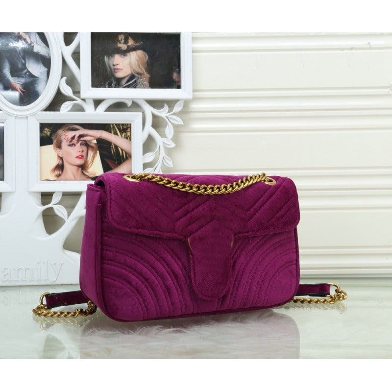 Women's Plush Macaron Trend Chain Fashionable Multi Shoulder Bags