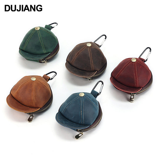 Change Small First Layer Cowhide Commuter Coin Purses