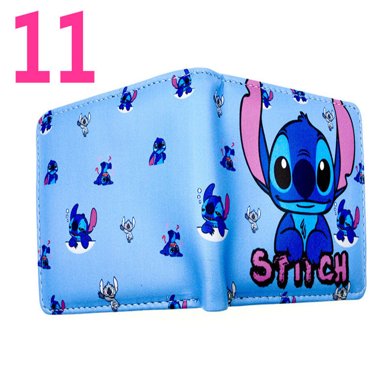 Cute Cartoon Stitch Short Anime Blue Long Coin Purses