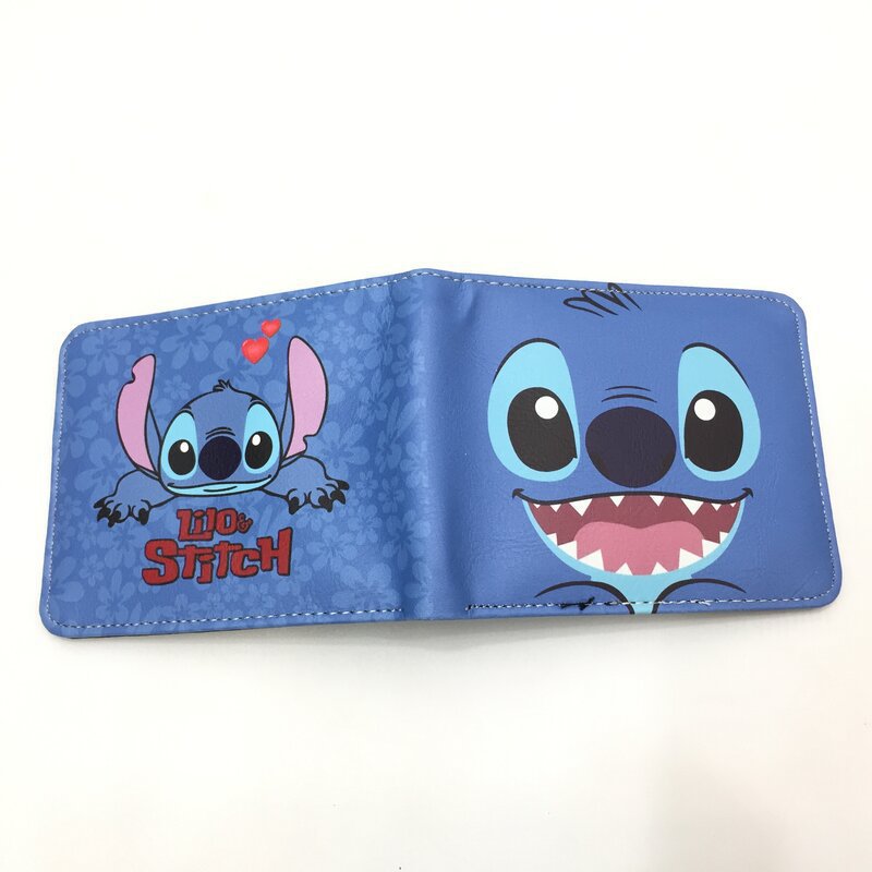 Cute Cartoon Stitch Short Anime Blue Long Coin Purses