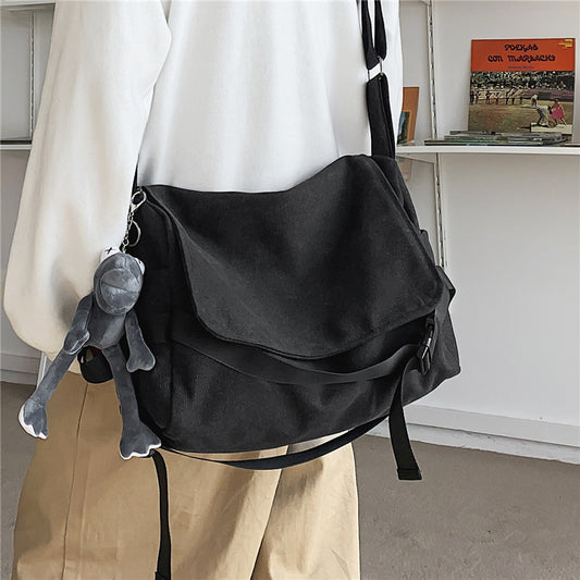 Men's Canvas Large Capacity Simple Book Boys Men's Shoulder Bags