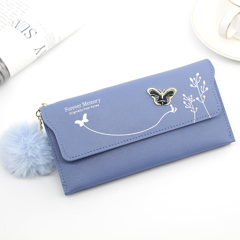 Women's Long Bow Solid Color Clutch Ladies Wallets