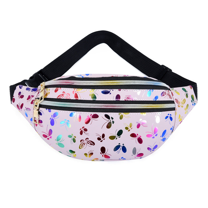 Women's Fashion Double Zipper Color Printing Summer Waist Packs