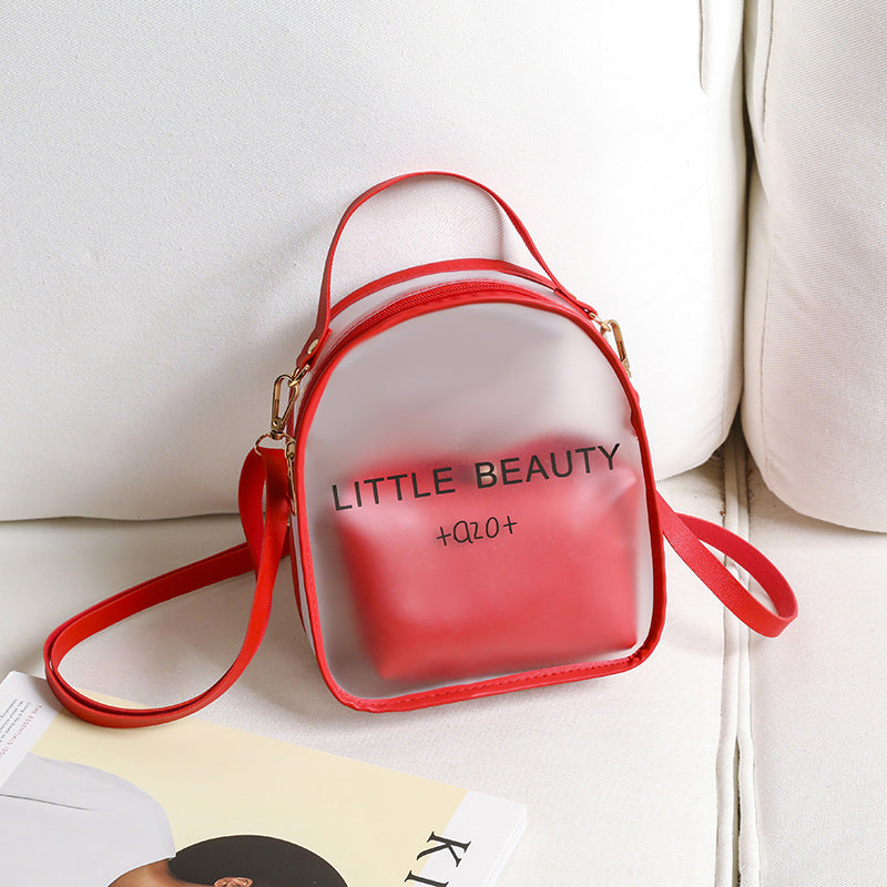 Women's Printing Color Matching Simple Mobile Transparent Backpacks