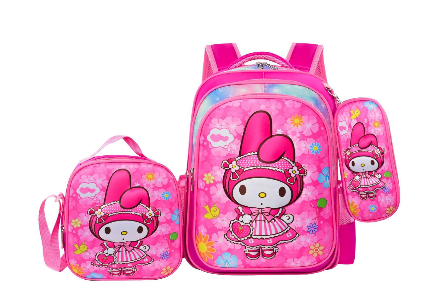 Children's With Light Cartoon Six-wheel Two-wheel Ladder Elementary School Students' Schoolbags