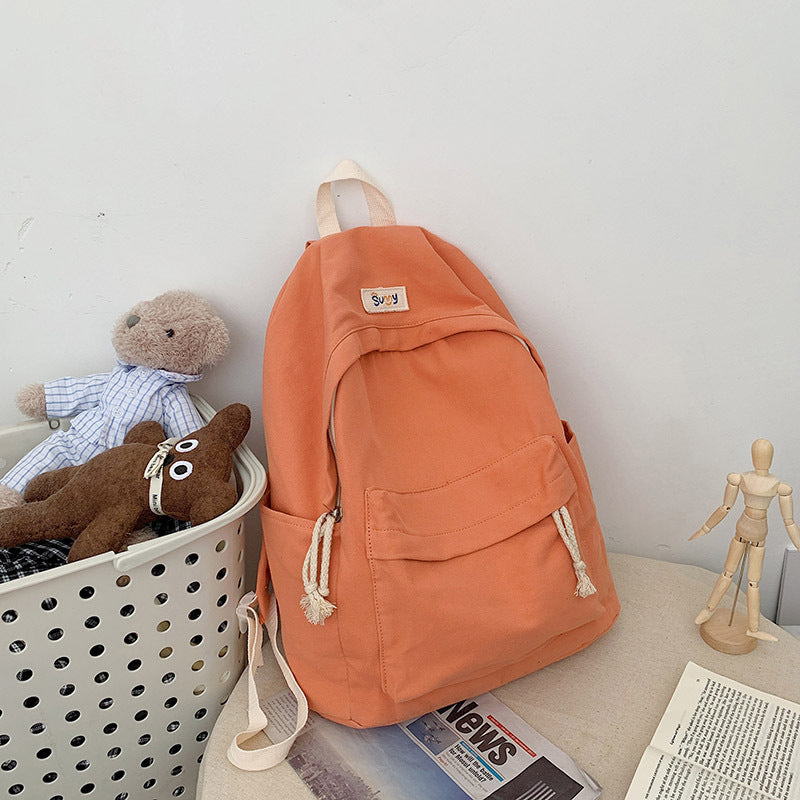 Style Fresh Campus Simple Canvas Female Backpacks