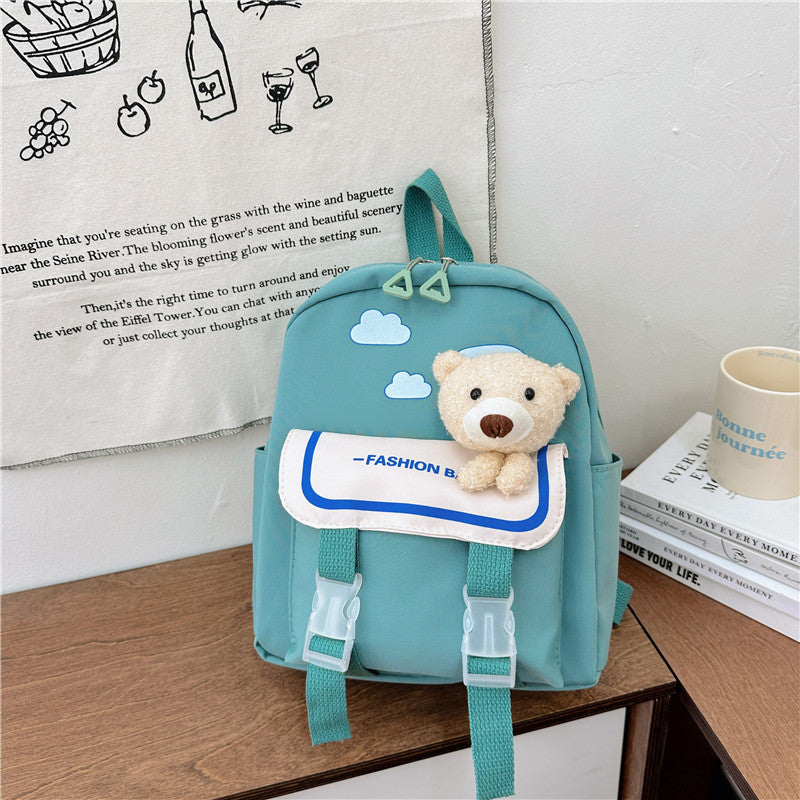 Children's Bear Boys Color Matching Cute Small Children's Backpacks