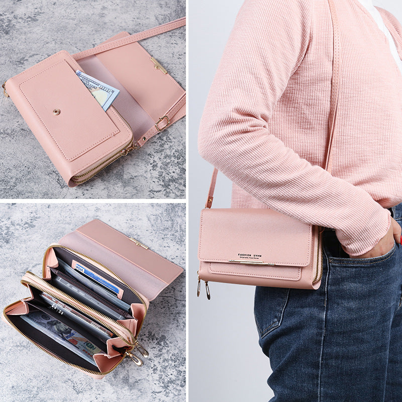 Women's Slouchy Graceful Korean Mid-length Clutch Phone Bags