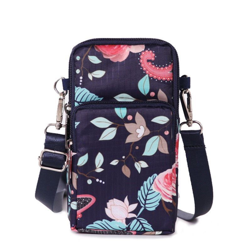 Women's Mobile Mini Large Screen Canvas Halter Phone Bags