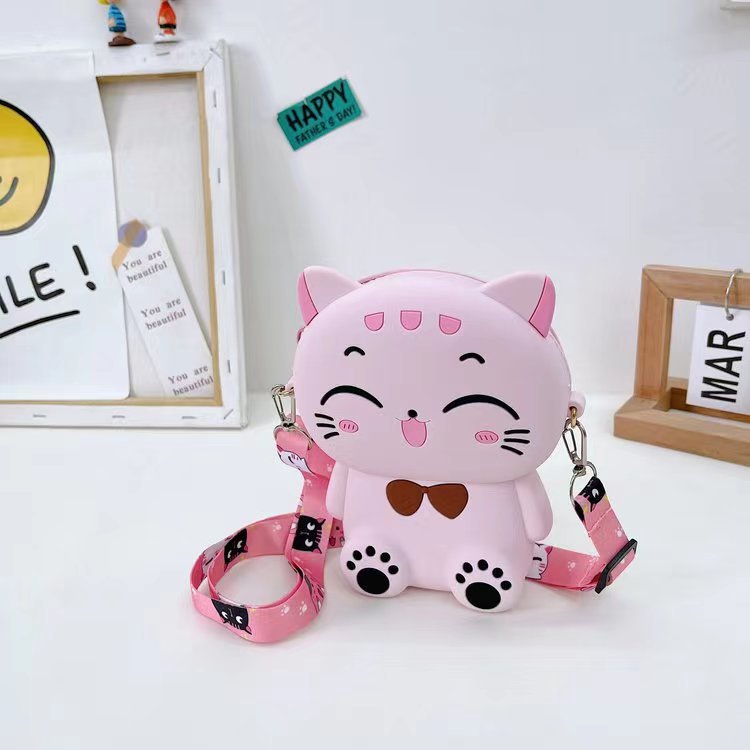 Large Mobile Silicone Cute Cat Cartoon Coin Purses