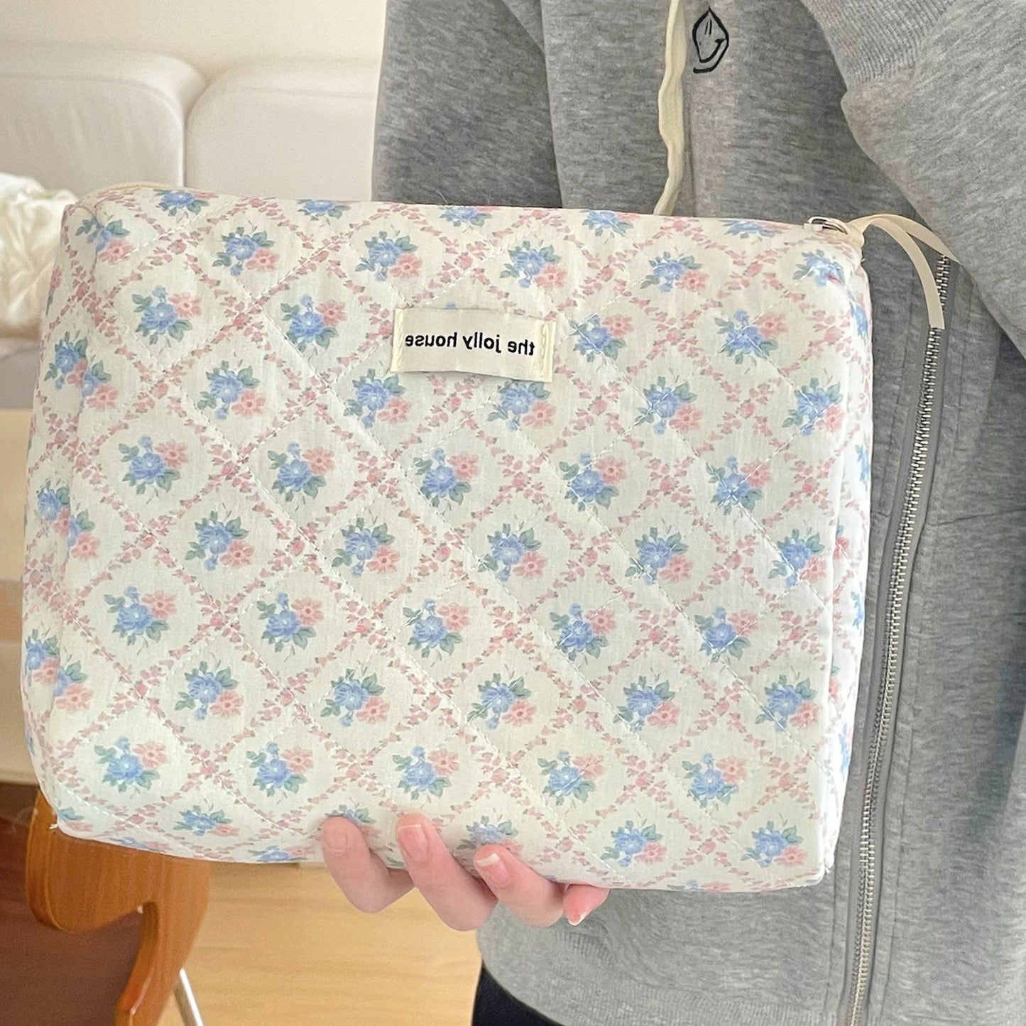 Style Storage Good-looking Cotton Quilted Clutch Cosmetic Bags