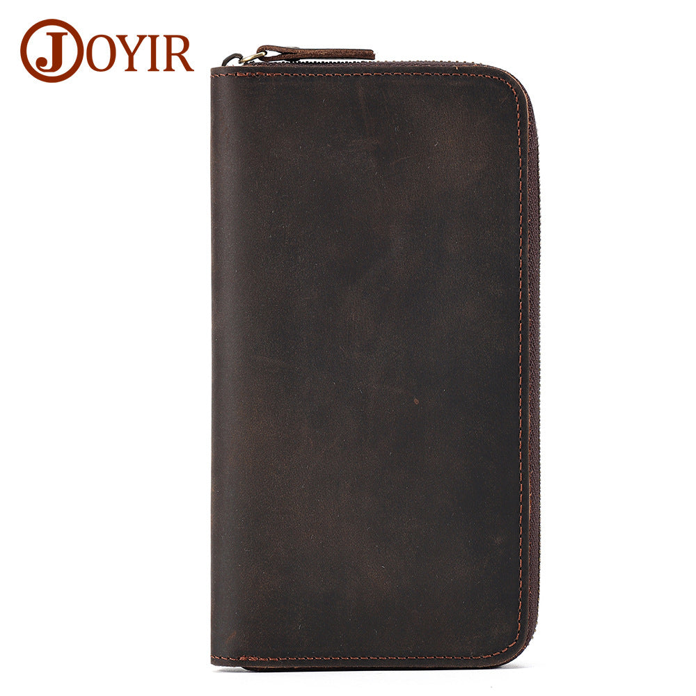 Men's Horse Leather Genuine Fashion Retro Long Men's Wallets