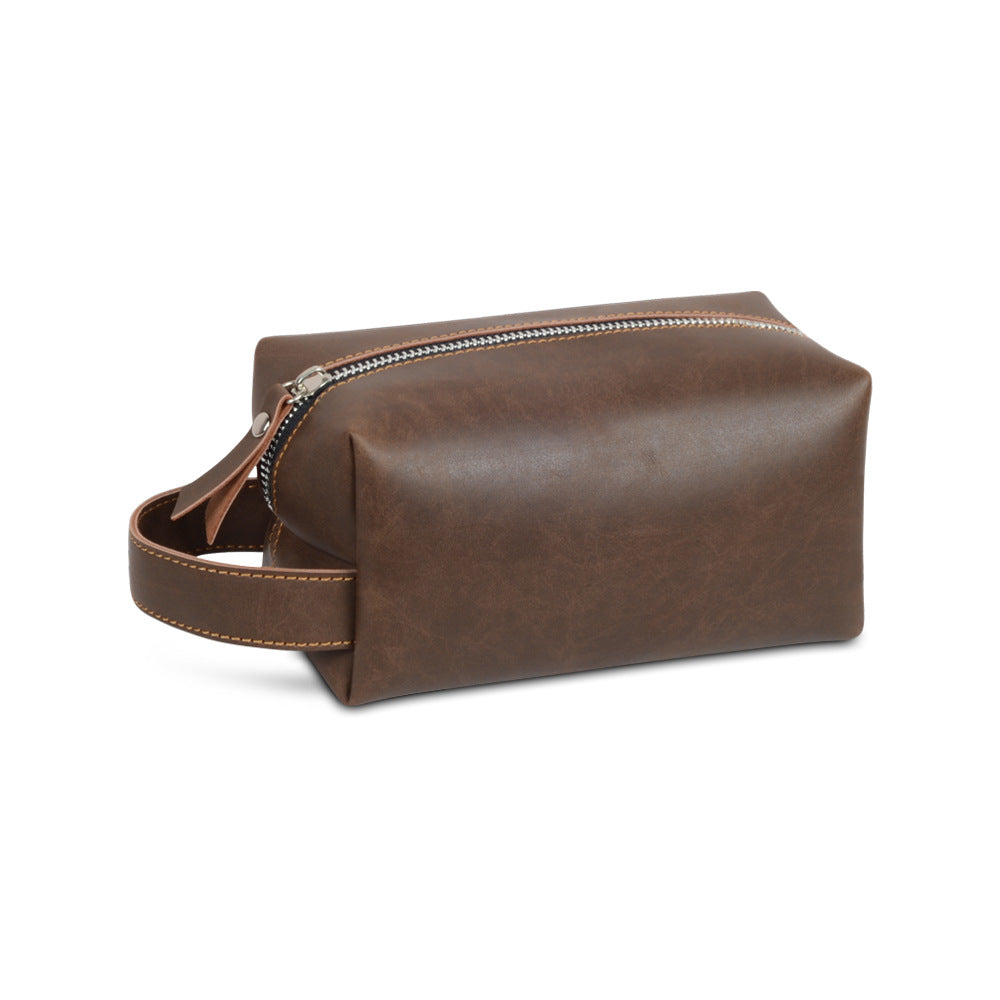 Leather Vintage Wash Large Capacity High-grade Cosmetic Bags