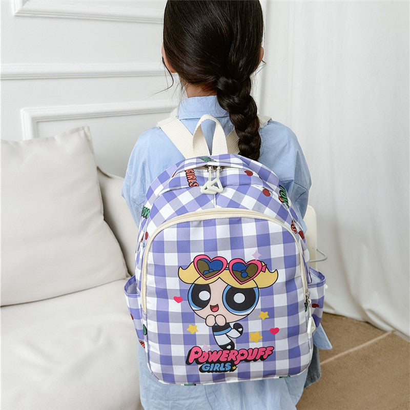 Children's Book Large Class Boys Plaid Printed Children's Backpacks